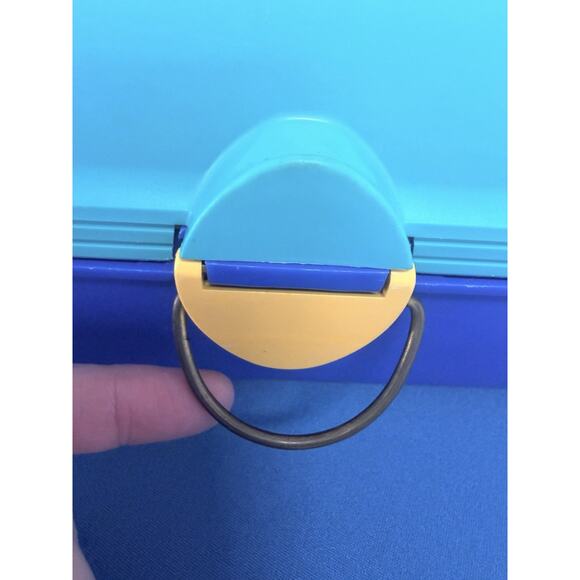 Caboodles Makeup Case Model 2602 Slide Tray Teal Blue Yellow Vintage 1990’s - Picture 2 of 16